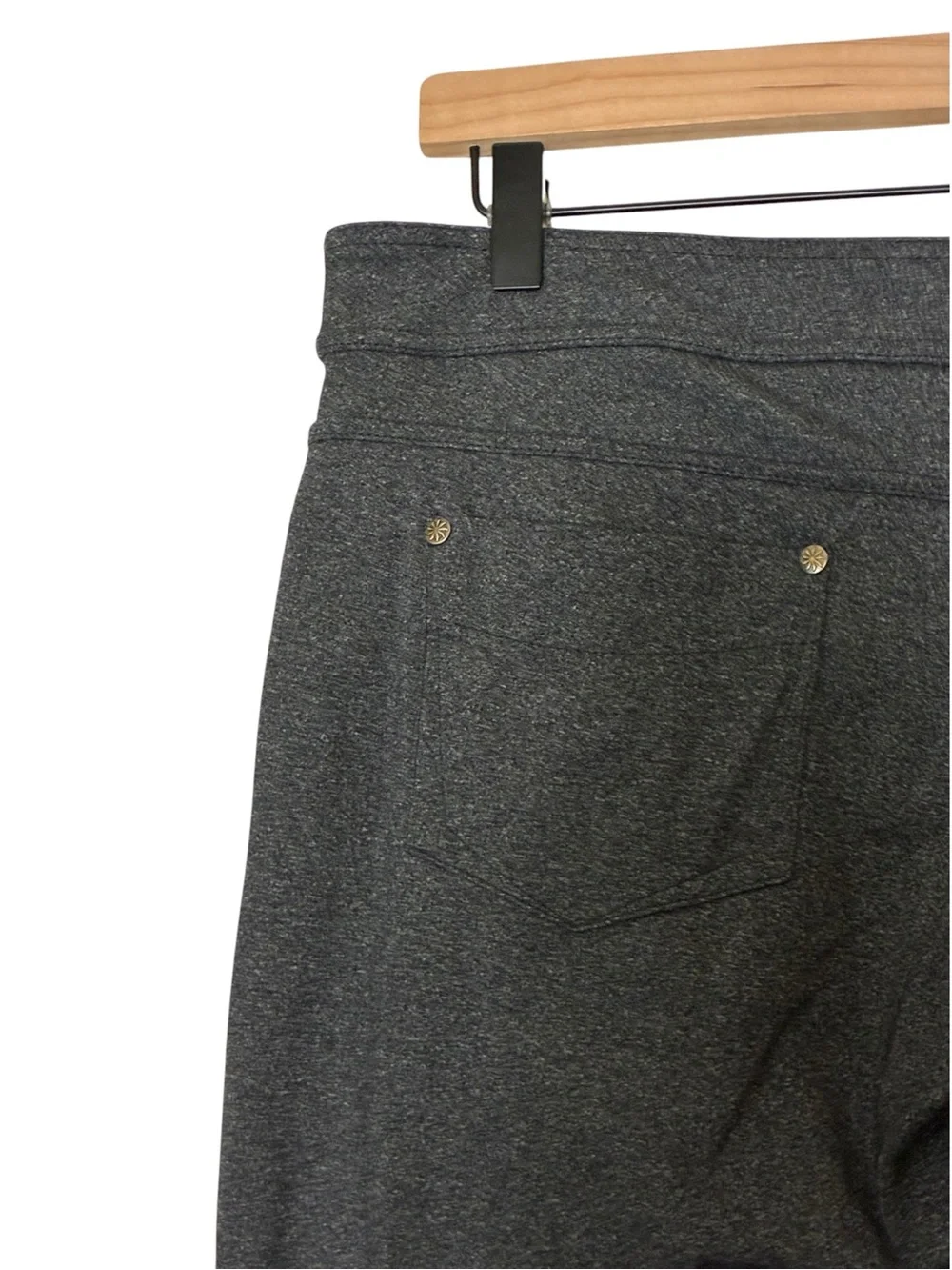 Athleta | Gray 2000’s Mid Rise flare stretch leggings yoga pants size LP